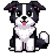 Pixel Border Collie Sticker
