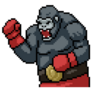 Pixel Boxing Gorilla Sticker