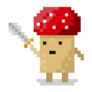 Pixel Character Mushroom With Sword Sticker