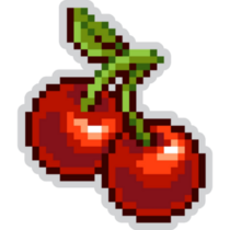 Pixel Cherries Art Sticker
