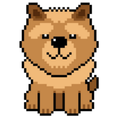 Pixel Cute Chow Sticker