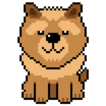 Pixel Cute Chow Sticker