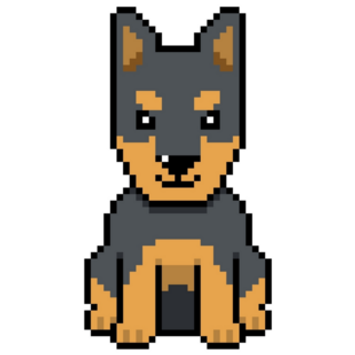 Pixel Doberman Sticker