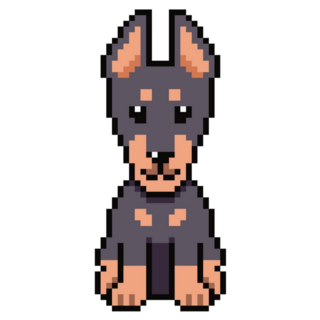 Pixel Doberman Sticker