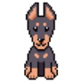 Pixel Doberman Sticker