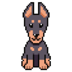 Pixel Doberman Sticker