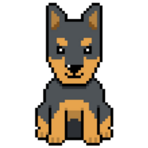 Pixel Doberman Sticker
