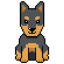 Pixel Doberman Sticker