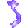Pixel Dotted Map Of Vietnam Sticker