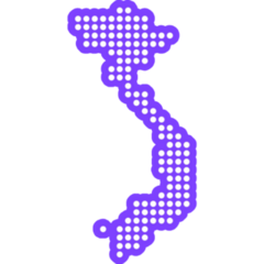 Pixel Dotted Map Of Vietnam Sticker