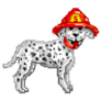 Pixel Fire Dalmatian Sticker