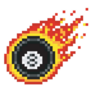 Pixel Flame Billiard Sticker