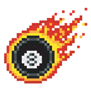 Pixel Flame Billiard Sticker