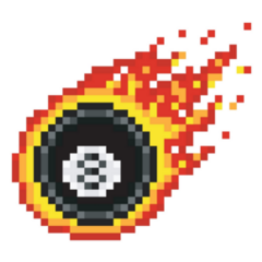 Pixel Flame Billiard Sticker
