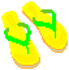 Pixel Flip Flop Sticker