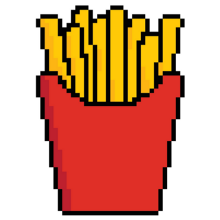 Pixel French Fries Icon Sticker
