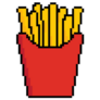 Pixel French Fries Icon Sticker
