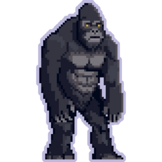 Pixel Gorilla Purple Sticker