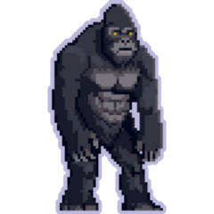 Pixel Gorilla Purple Sticker