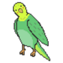 Pixel Green Parakeet Sticker