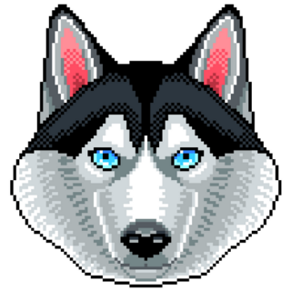 Pixel Husky Face Sticker