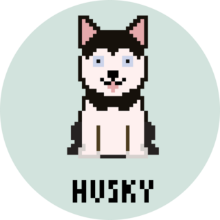 Pixel Husky Lettering Sticker