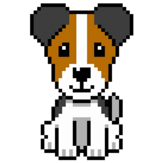 Pixel Jack Russel Sticker