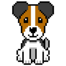 Pixel Jack Russel Sticker