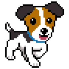 Pixel Jack Russell Sticker