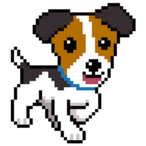 Pixel Jack Russell Sticker