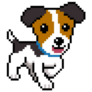 Pixel Jack Russell Sticker