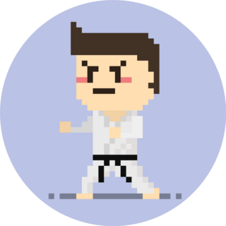 Pixel Karate Guy.8 Bit Character Sticker