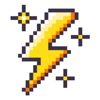 Pixel Lightning Bolt Sticker