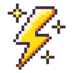 Pixel Lightning Bolt Sticker