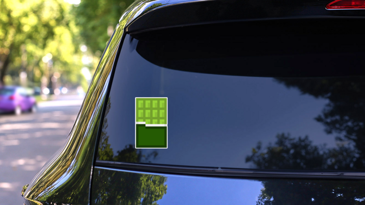 Pixel Matcha Chocolate Sticker on a Rear Car Window (New) example