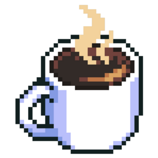 Pixel Mug Of Coffee Sticker