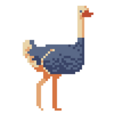 Pixel Ostrich Sticker