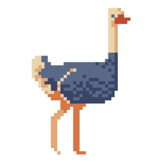 Pixel Ostrich Sticker