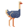 Pixel Ostrich Sticker