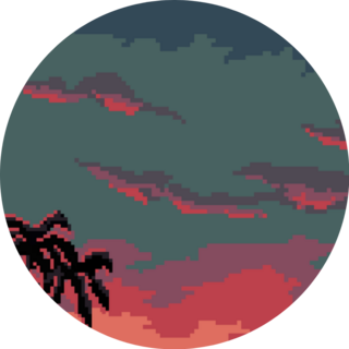 Pixel Palm Florida Sunset Sticker