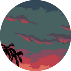 Pixel Palm Florida Sunset Sticker
