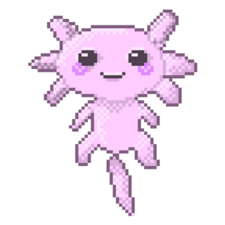 Pixel Pink Axolotl Sticker