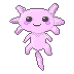 Pixel Pink Axolotl Sticker
