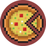 Pixel Pizza Slice On Red Sticker