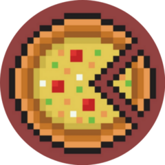 Pixel Pizza Slice On Red Sticker