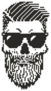 Pixel Rockabilly Skull Sticker