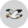 Pixel Seagull Flying Sticker