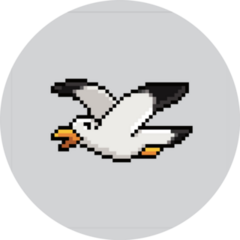 Pixel Seagull Flying Sticker