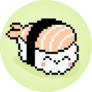 Pixel Sushi Kawaii Sticker