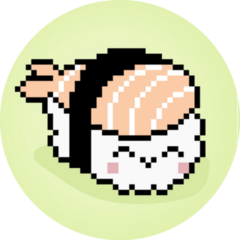 Pixel Sushi Kawaii Sticker